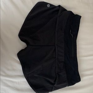 Black Lululemon athletic shorts